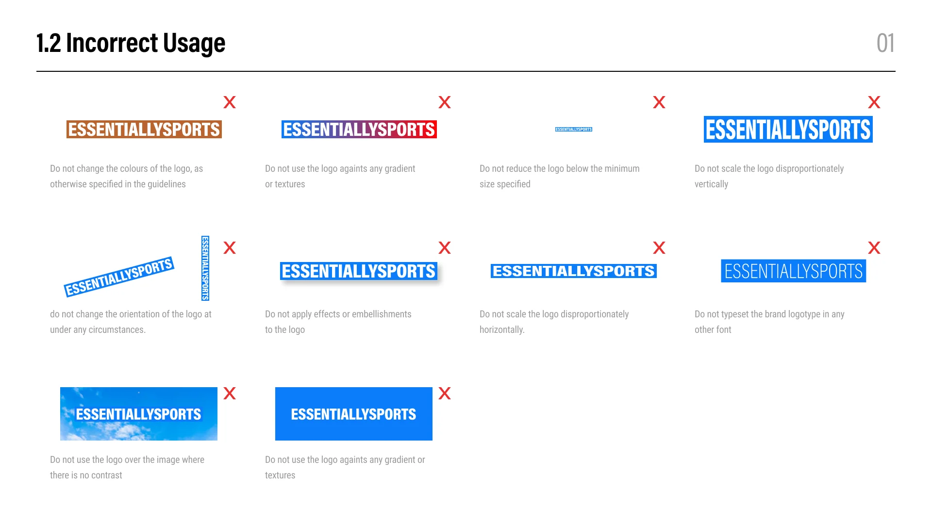 Incorrect logo usage examples