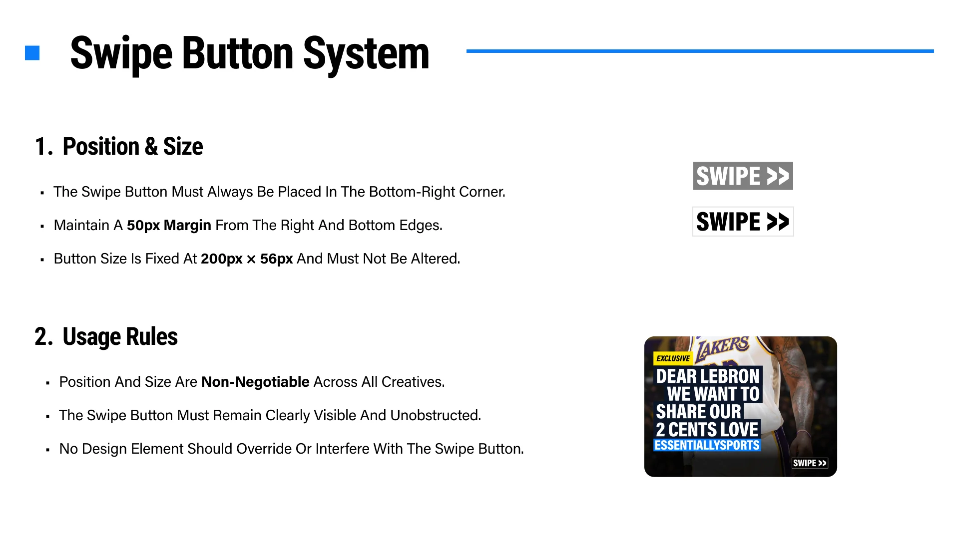 Swipe button system