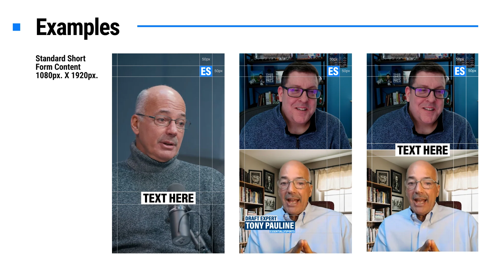 Short-form video layout examples